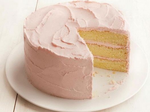Gâteau photo en biscuit de chiffon citron à la crème de fraise