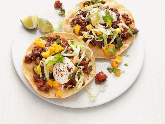 Photo de Tostadas au boeuf haché et à la mangue