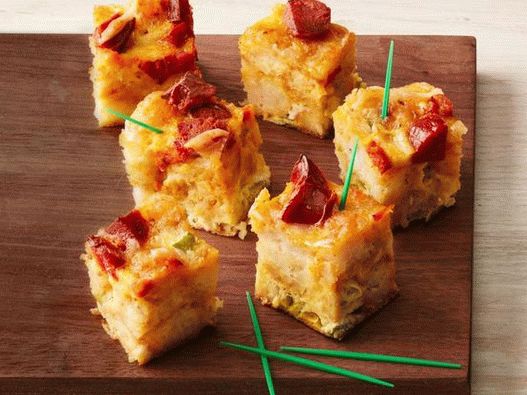 Photo du plat - Apéritif de boulettes de pommes de terre et saucisses au chorizo