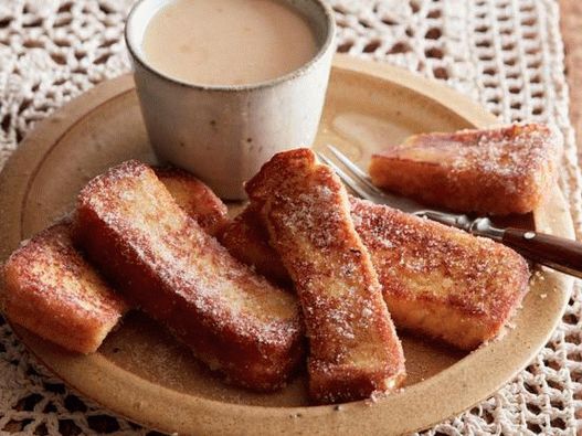 Photo du plat - Churros de toasts français avec glaçage à l'orange