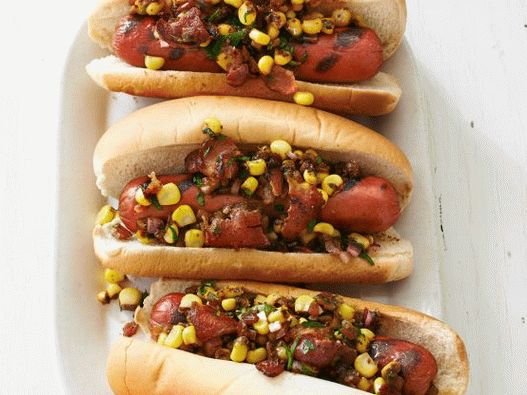 Apéritif photo avec du bacon et du maïs