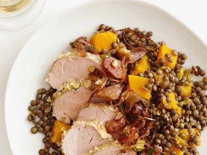 Photo Porc au four aux lentilles