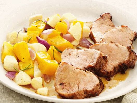 Photo Porc au four avec religion de potiron et de pomme