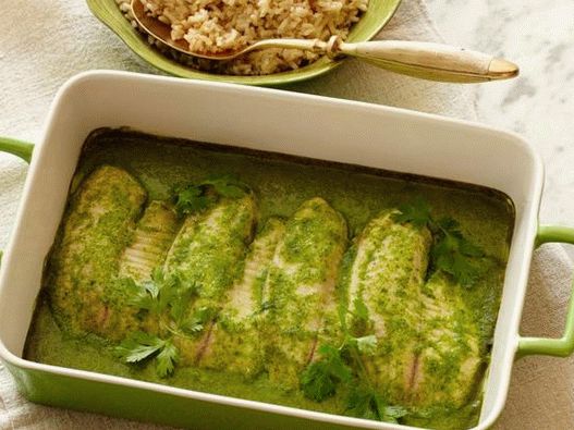 Tilapia à la sauce de noix de coco et aux herbes au four
