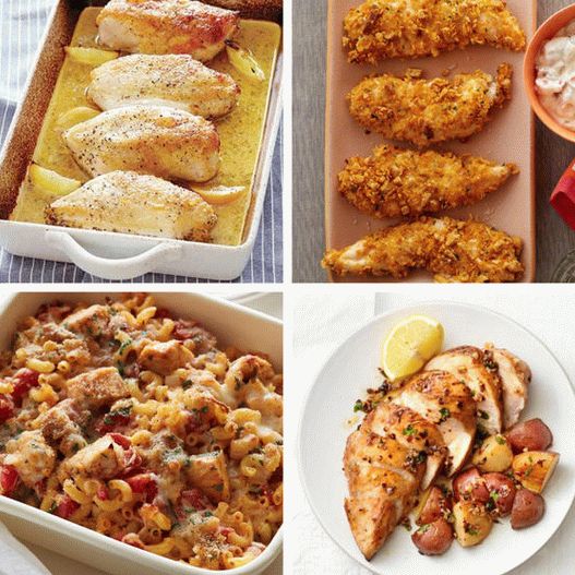 Photo Plats sains avec du poulet cuit au four