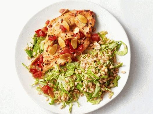 Côtelettes de dinde naturelles avec salade de perles