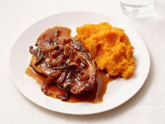 Steak de dinde à la purée de pommes de terre et à la sauce à l'orange