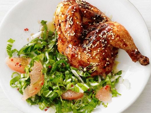 Poulets Teriyaki avec du chou bok choy