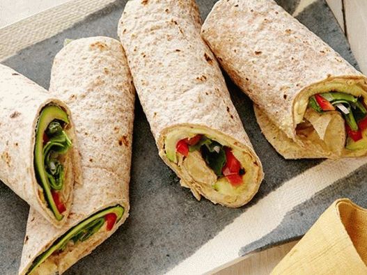 Wraps aux courgettes frites et épinards