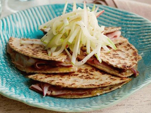 Quesadilla au jambon et pommes
