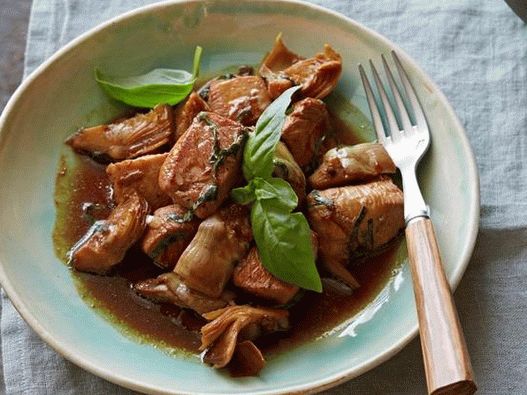 Poulet aux artichauts à la sauce au citron