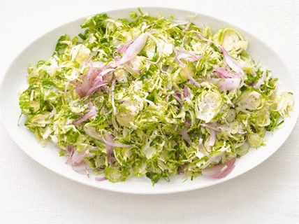 Photo de choux de Bruxelles frits à l'échalote